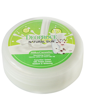 Deoproce Skin Nourishing Cream Milk Cucumber - Крем для лица и тела с огурцом и молоком 100 г - hairs-russia.ru